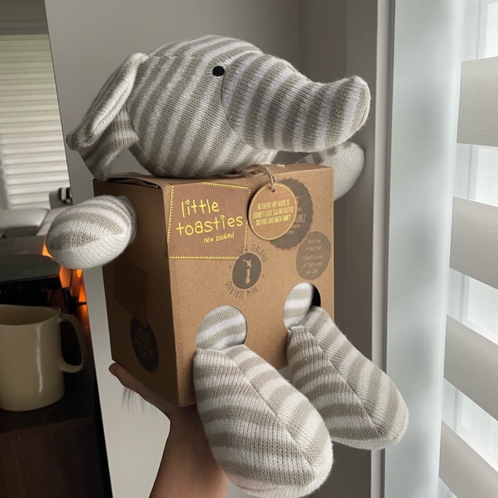 Little toasties knit warm up cuddle elephant